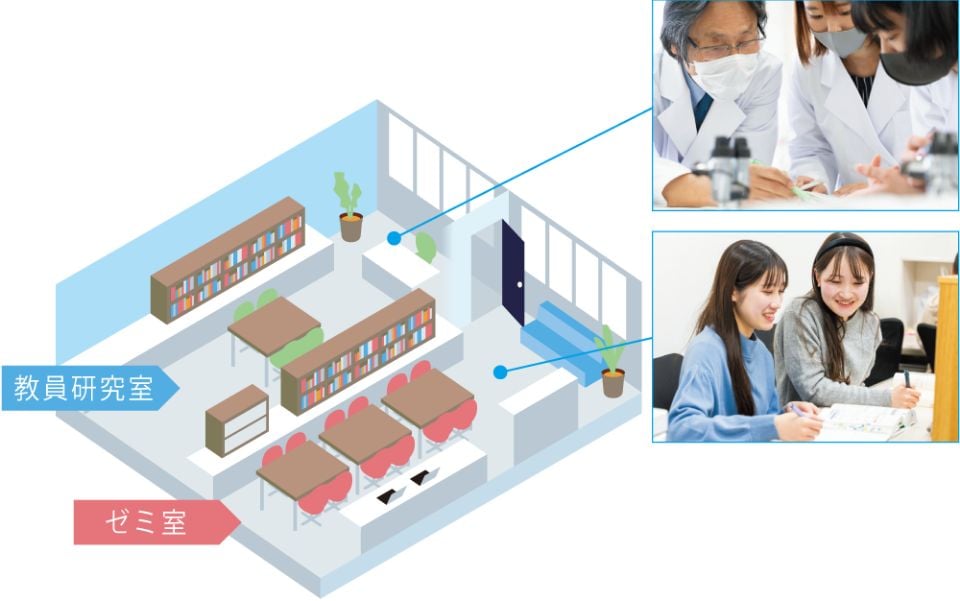 栄養学部のゼミ室